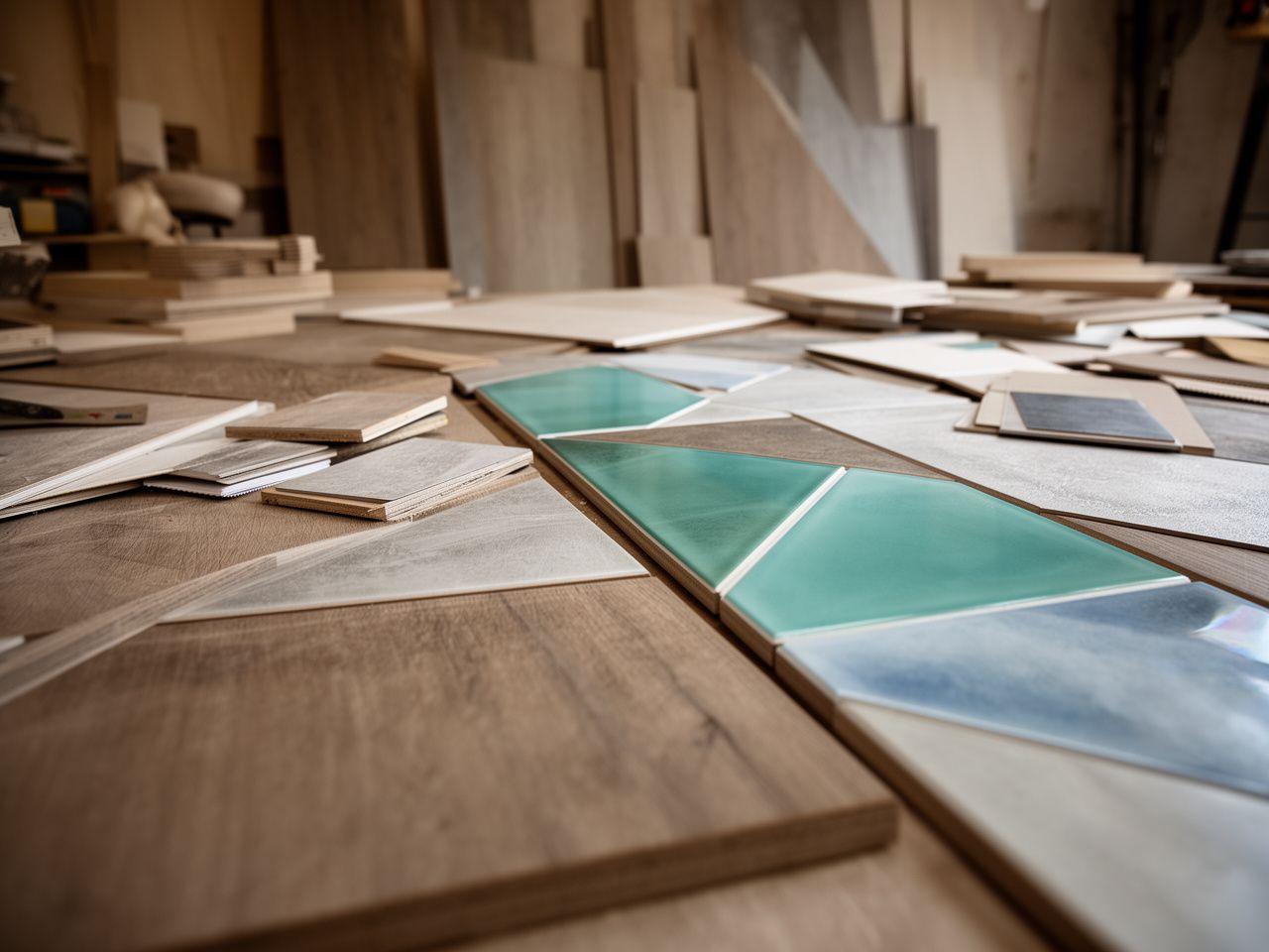 Custom decorative wall panel workshop in Zurich with sample materials, precise finishes and warm natural light